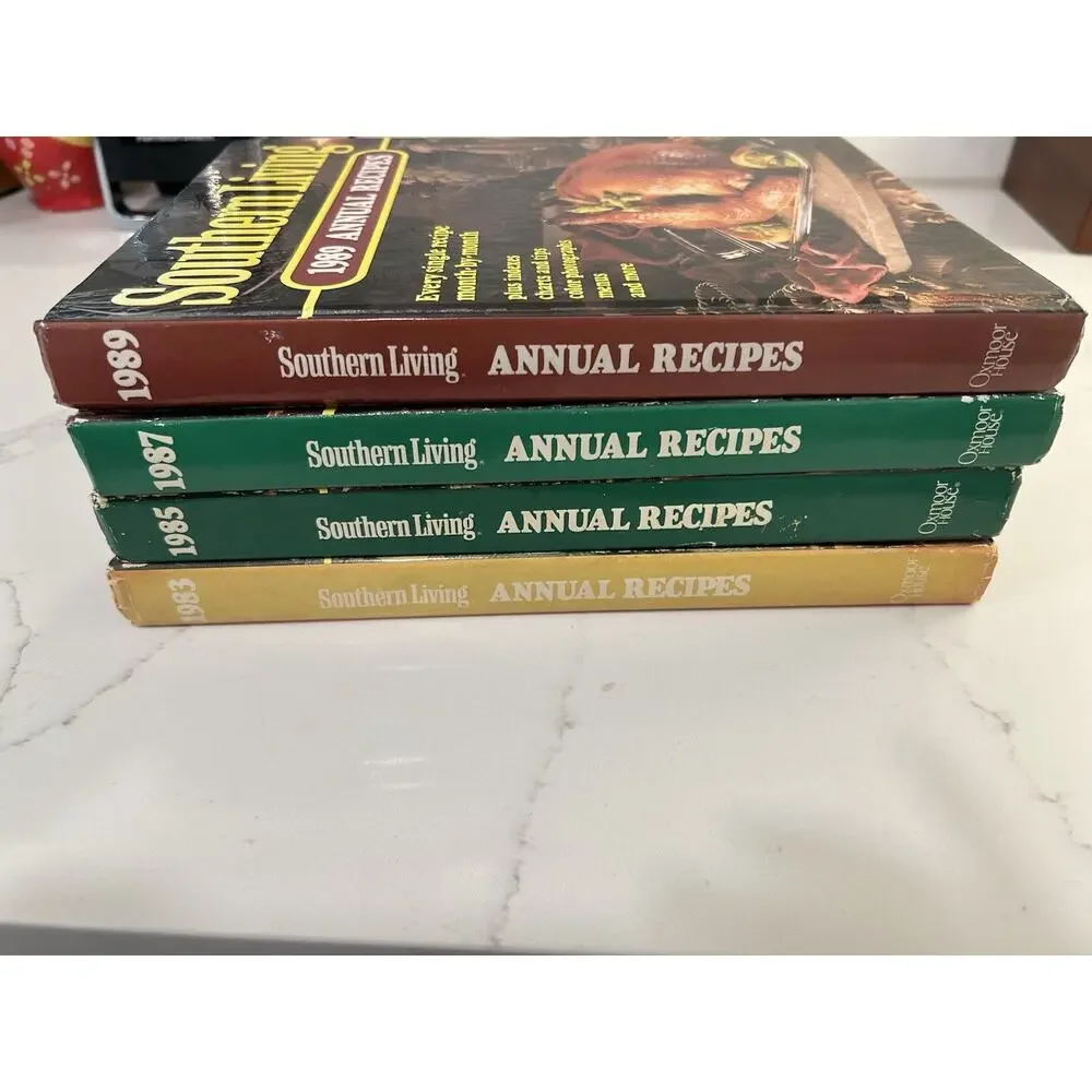 Lot of 3 Southern Living Annual Recipes 1983 1985 1987 1989 Hardcover‎ Cook Book